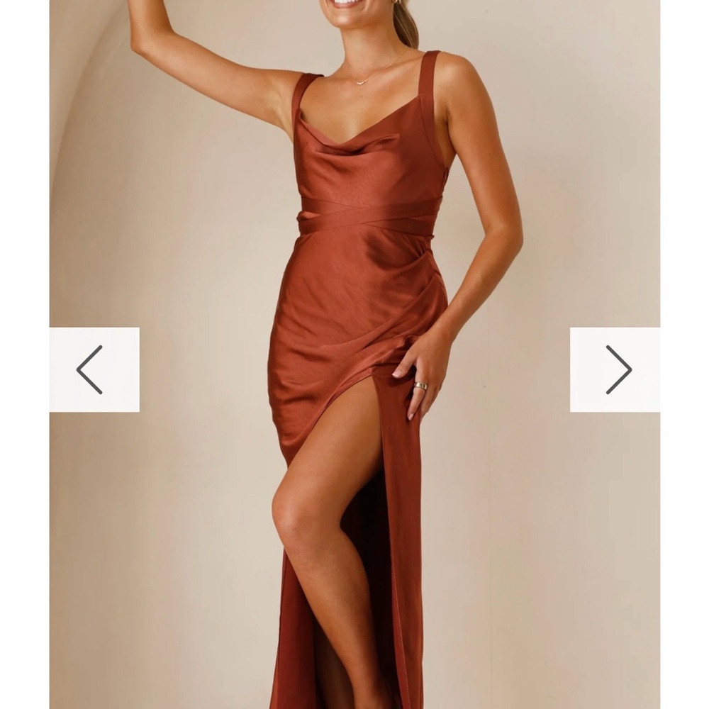 Billy J Zendaya Bridesmaid Dress in Rust